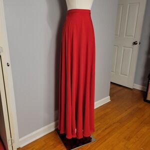 Ralph Lauren Purple Label Maguire Washed Silk Satin Skirt Size 10 Red $2890